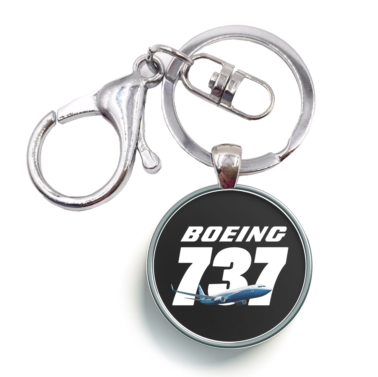 Super Boeing 737+Text Designed Circle Key Chains
