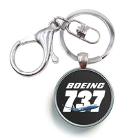 Thumbnail for Super Boeing 737+Text Designed Circle Key Chains