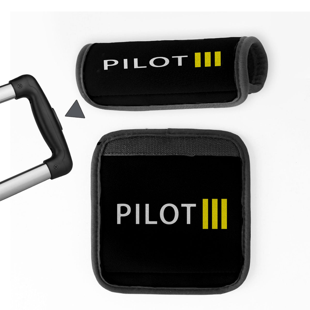 Pilot & Stripes (3 Lines) Designed Neoprene Luggage Handle Covers
