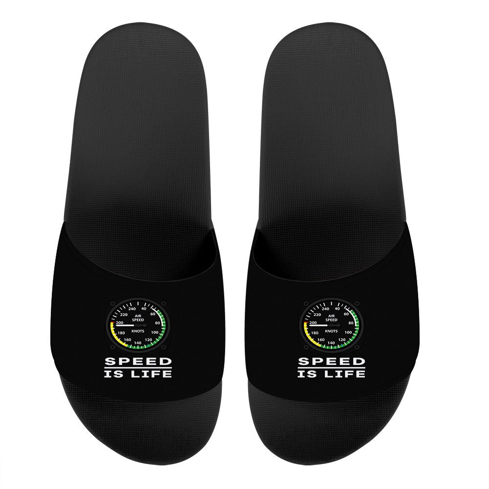 Speed Is Life Designed Sport Slippers