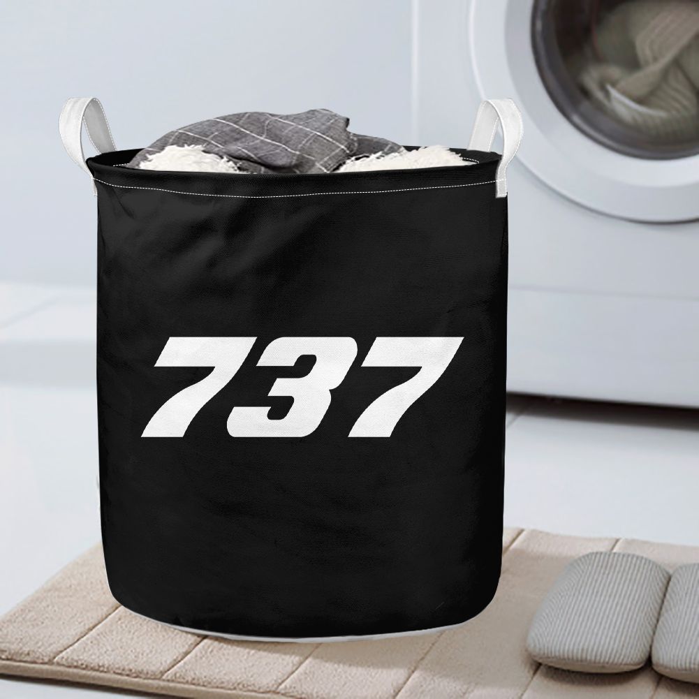 737 Flat Text Designed Laundry Baskets
