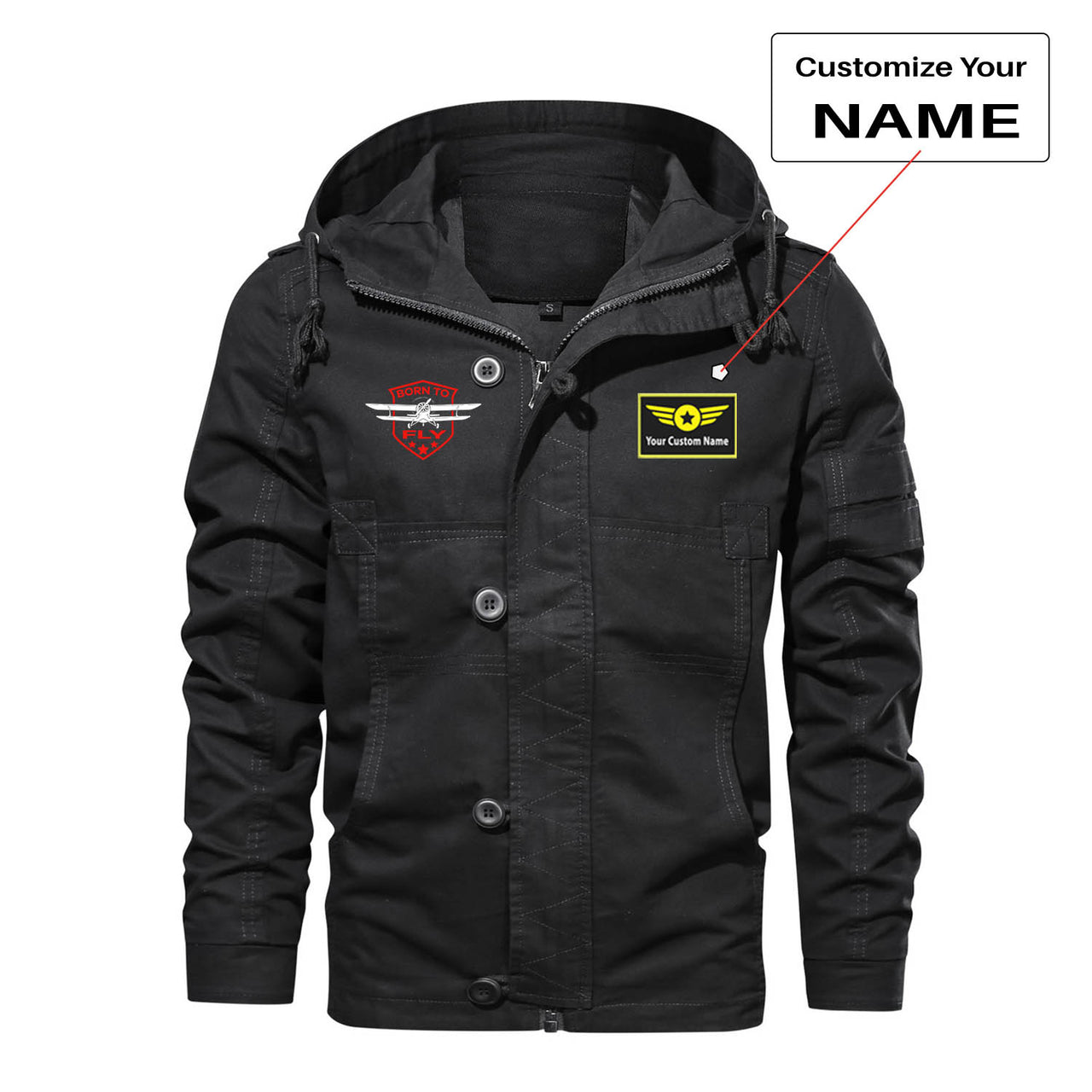 Born To Fly Designed Designed Cotton Jackets