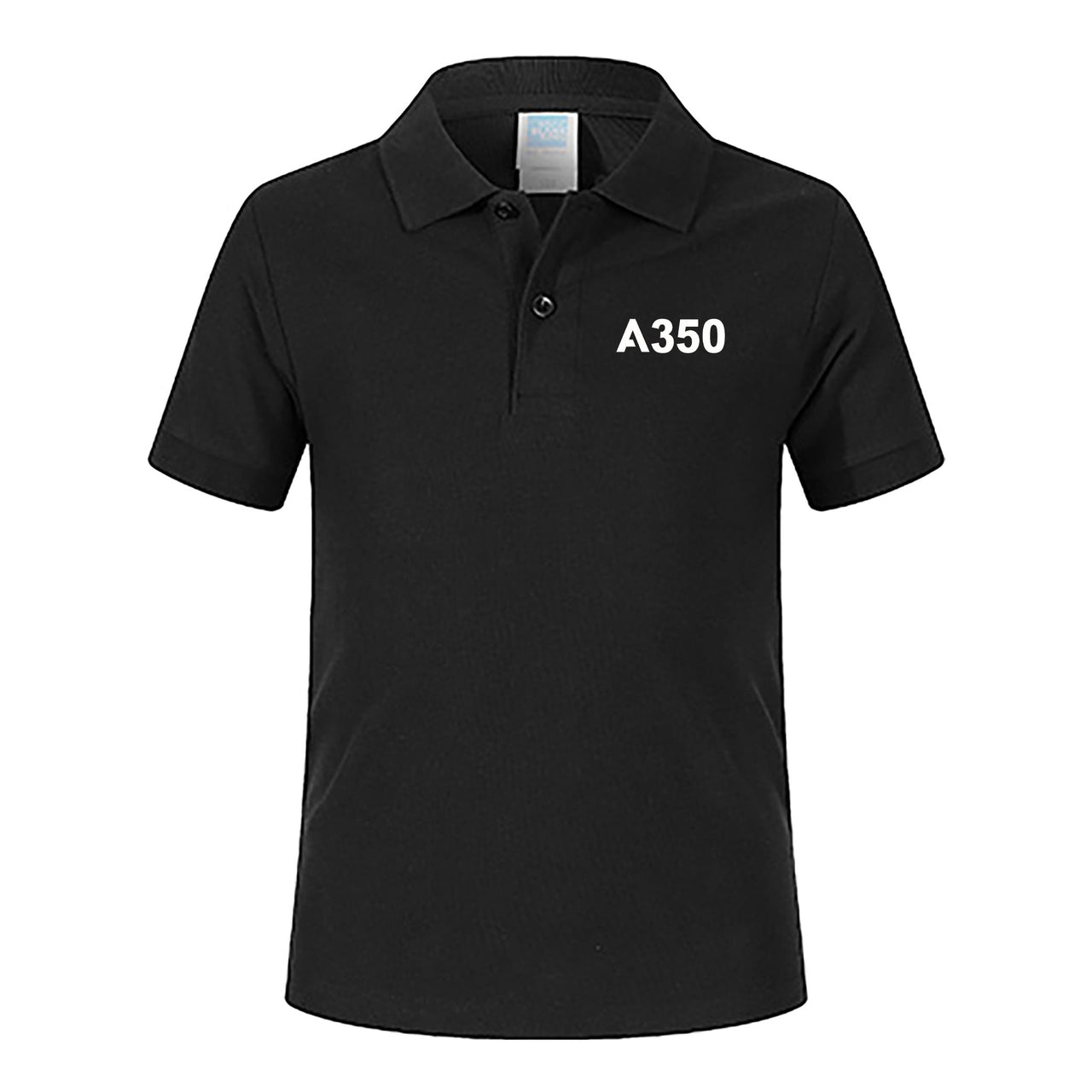 A350 Flat Text Designed Children Polo T-Shirts