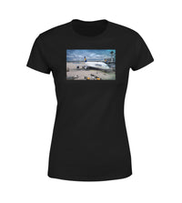 Thumbnail for Lufthansa's A380 At The Gate Designed Women T-Shirts