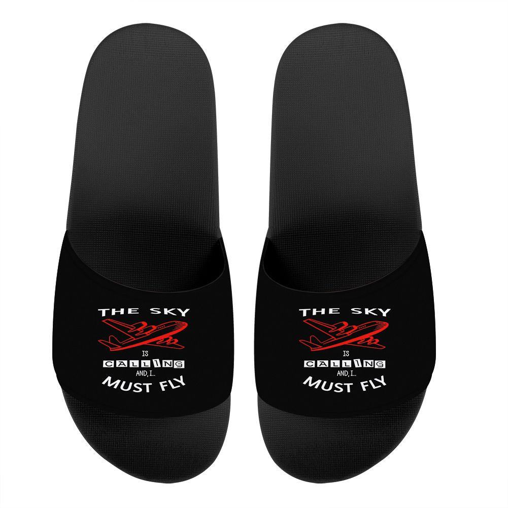 The Sky is Calling and I Must Fly Designed Sport Slippers