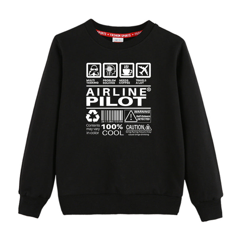 Airline Pilot Label Designed "CHILDREN" Sweatshirts