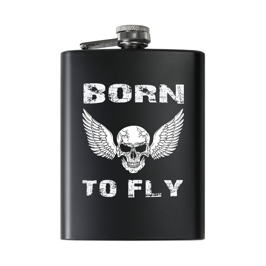 Born To Fly SKELETON Designed Stainless Steel Hip Flasks