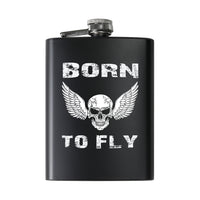Thumbnail for Born To Fly SKELETON Designed Stainless Steel Hip Flasks
