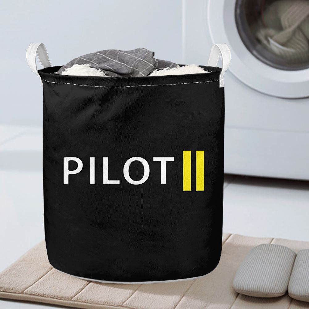 Pilot & Stripes (2 Lines) Designed Laundry Baskets