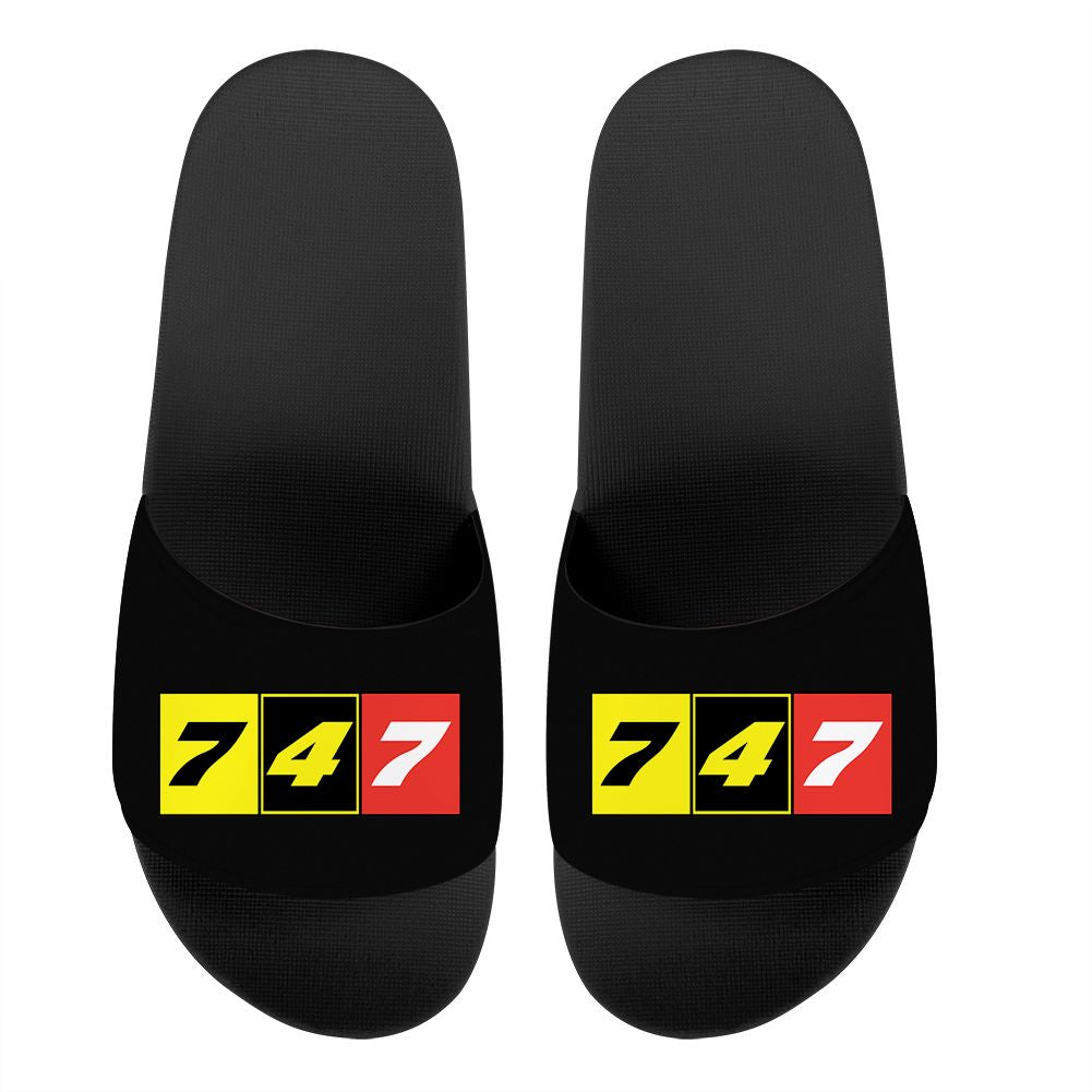 Flat Colourful 747 Designed Sport Slippers