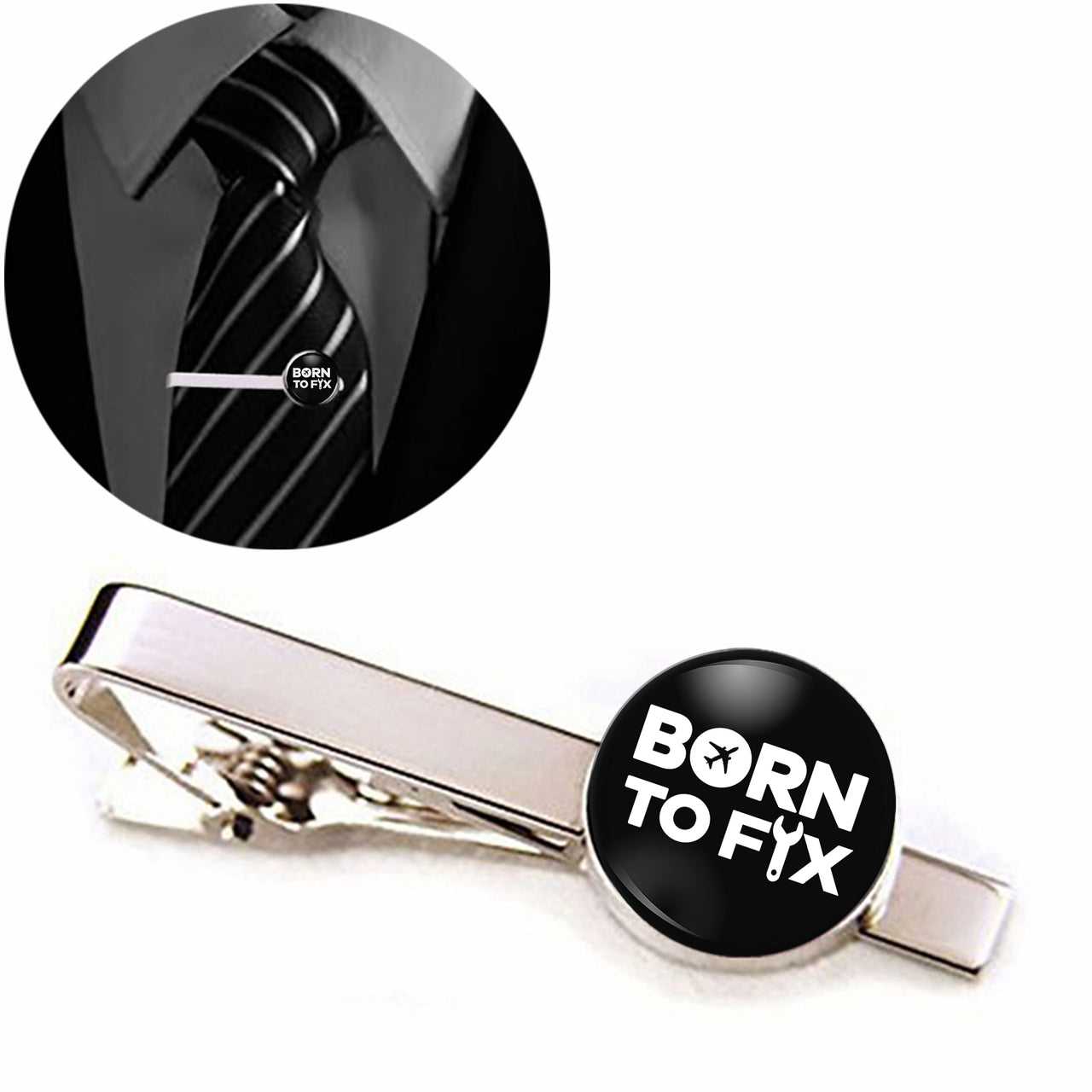 Born To Fix Airplanes Designed Tie Clips