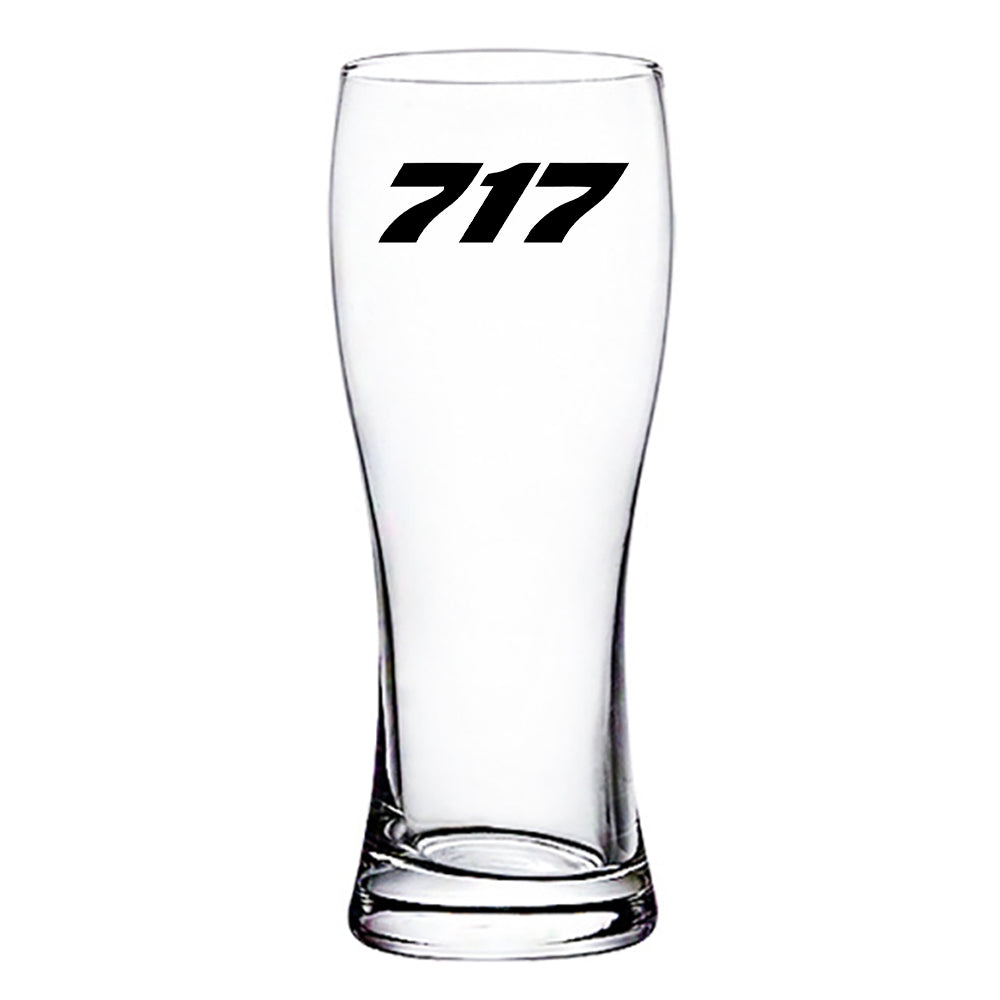 717 Flat Text Designed Pilsner Beer Glasses