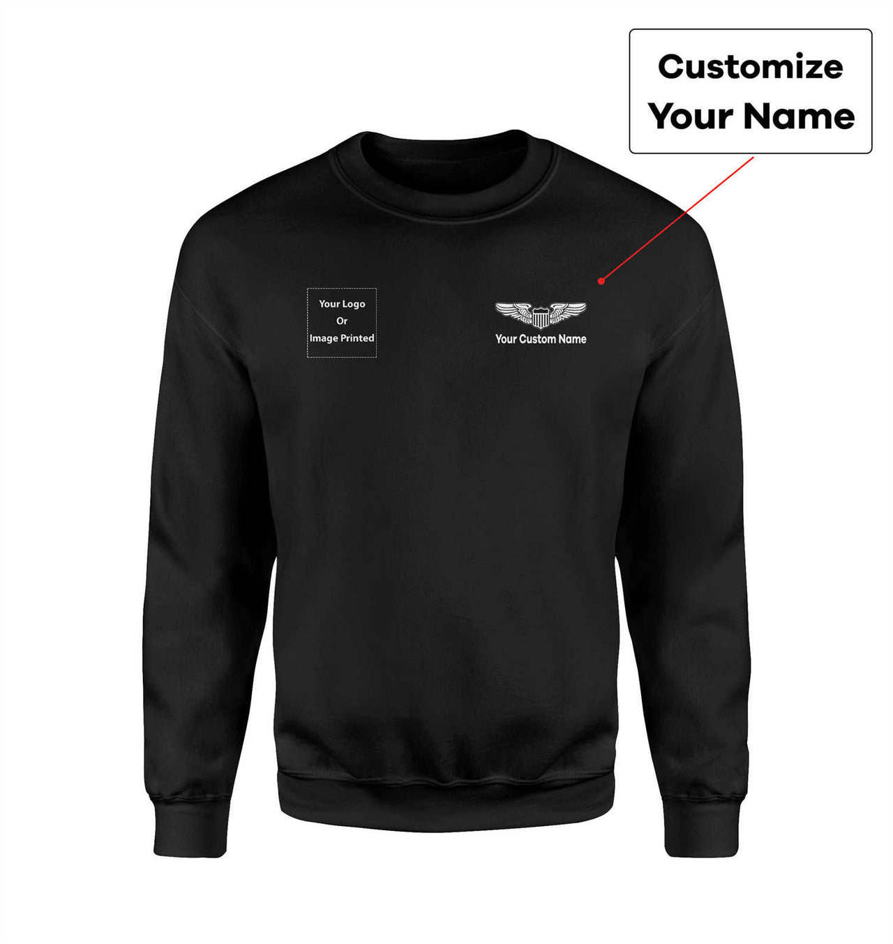 Side Your Custom Logos & Name (Military Badge) Designed Sweatshirts