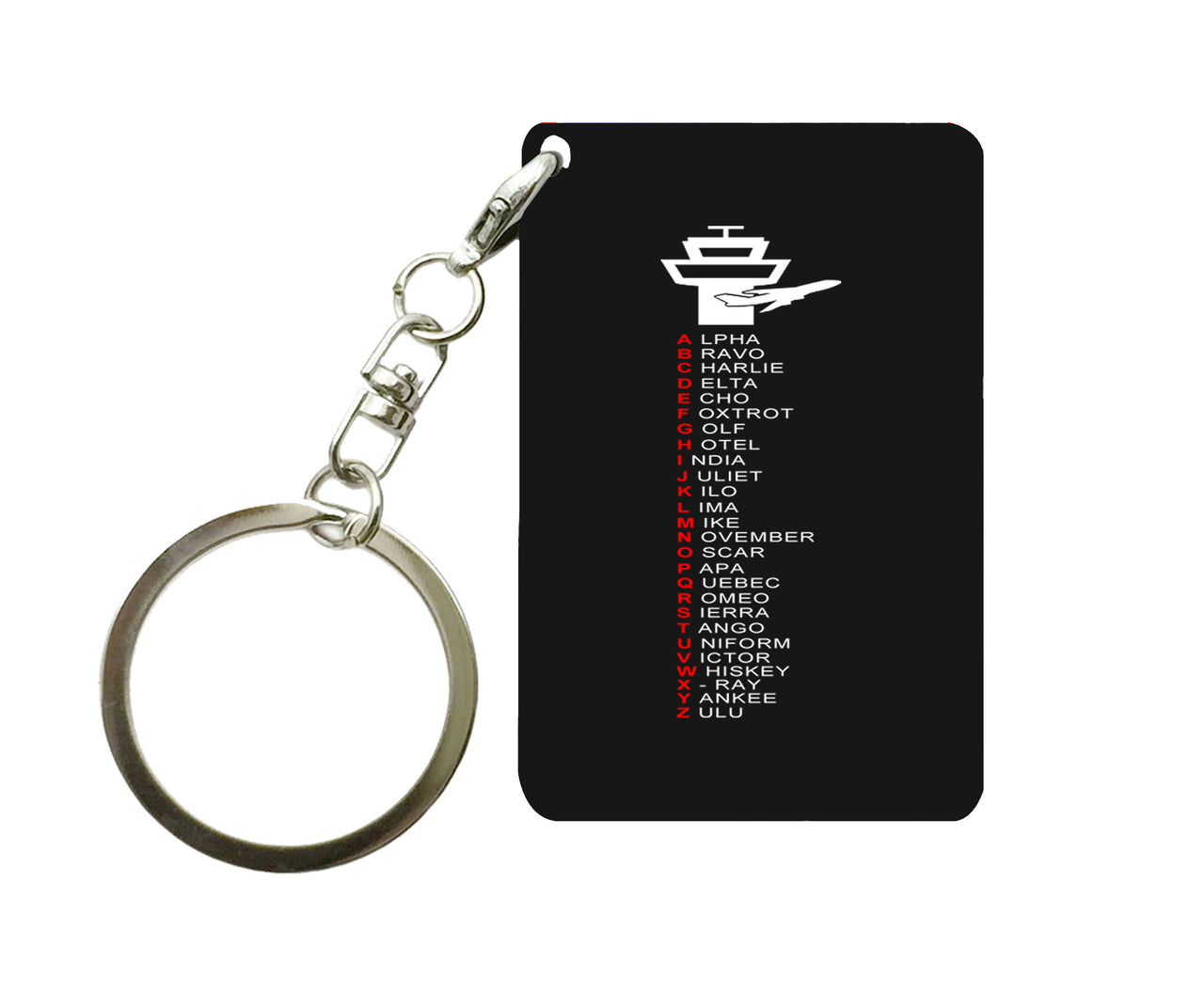 Aviation Alphabet Designed Key Chains