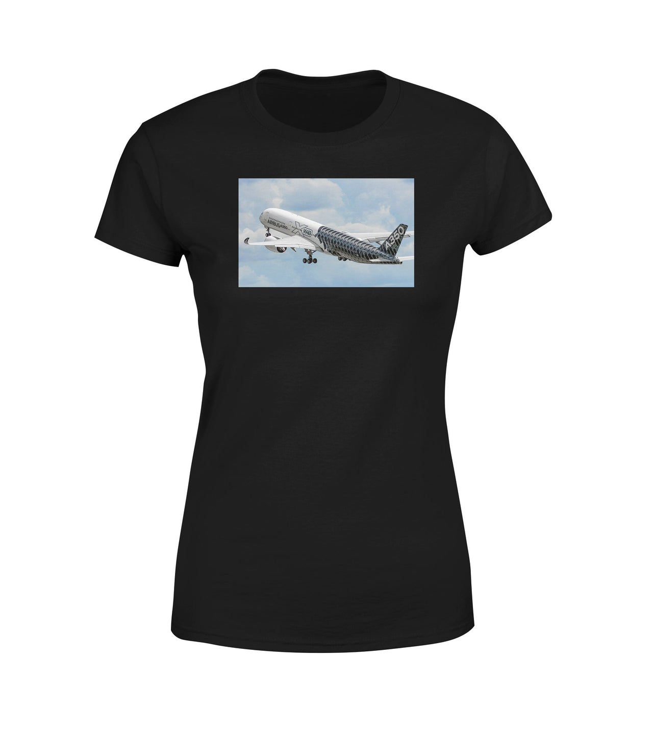 Departing Airbus A350 (Original Livery) Designed Women T-Shirts