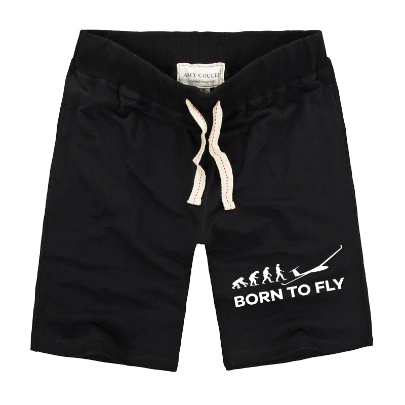Born To Fly Glider Designed Cotton Shorts