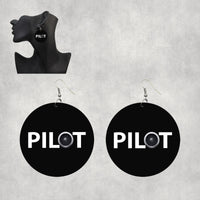 Thumbnail for Pilot & Jet Engine Designed Wooden Drop Earrings