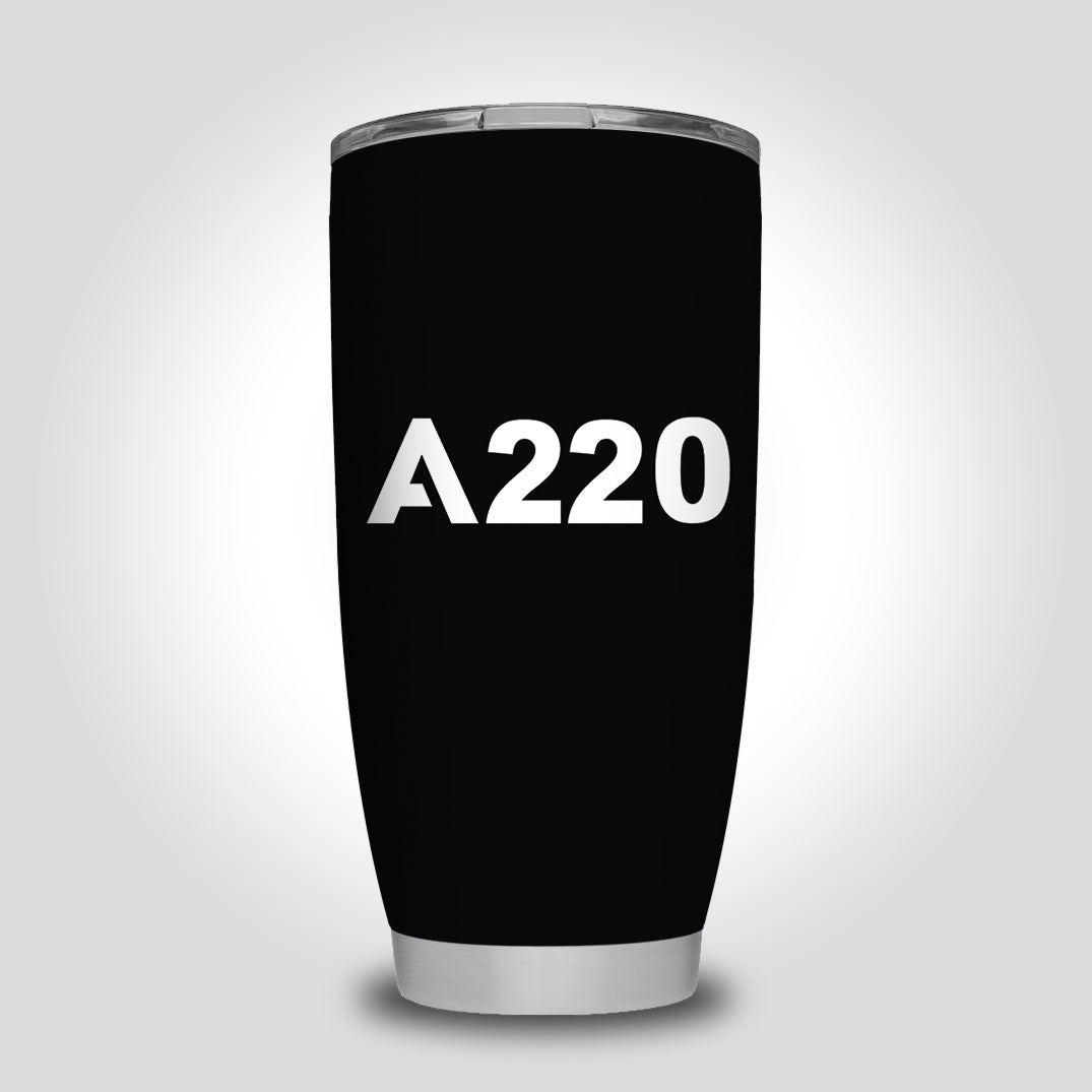 A220 Flat Text Designed Tumbler Travel Mugs