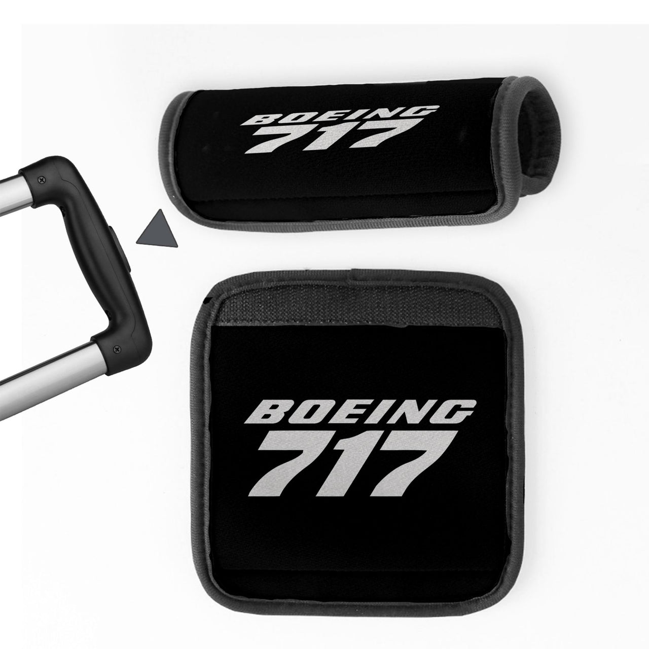 Boeing 717 & Text Designed Neoprene Luggage Handle Covers