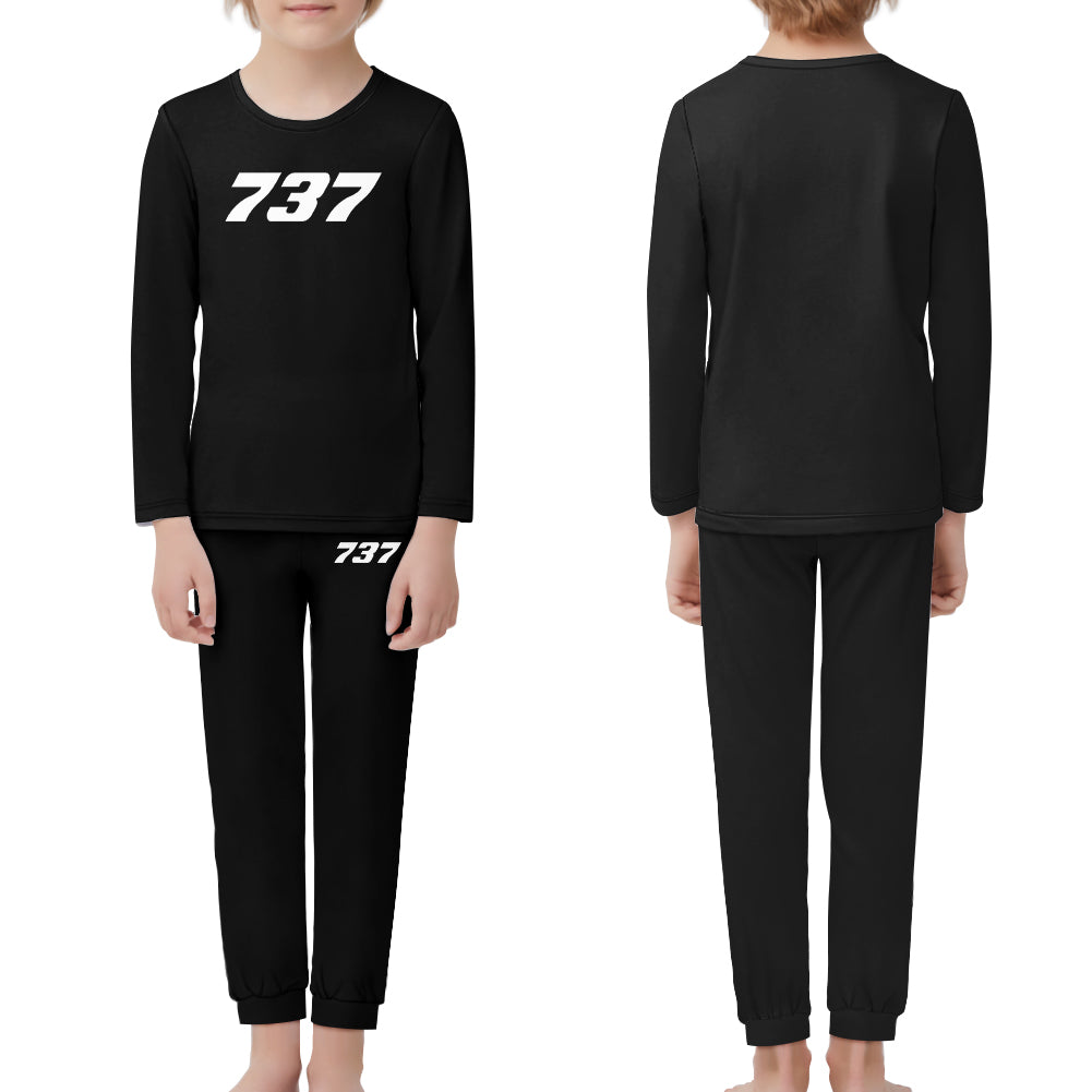 737 Flat Text Designed "Children" Pijamas