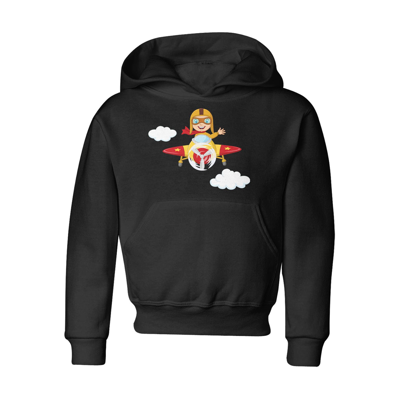 Cartoon Little Boy Operating Plane (Edition 2) Designed "CHILDREN" Hoodies