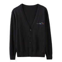Thumbnail for Multicolor Airplane Designed Cardigan Sweaters