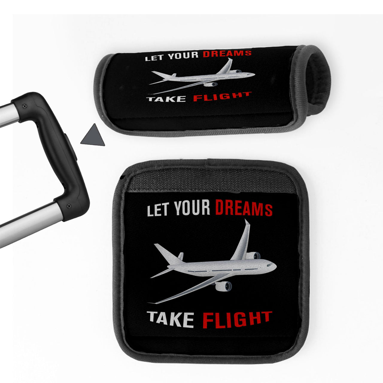 Let Your Dreams Take Flight Designed Neoprene Luggage Handle Covers