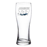 Thumbnail for Super Boeing 737+Text Designed Pilsner Beer Glasses