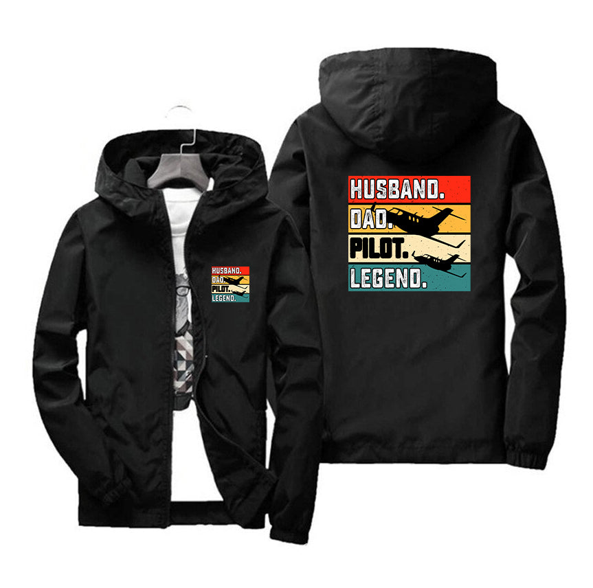 Husband & Dad & Pilot & Legend Designed Thin Windbreaker Jackets