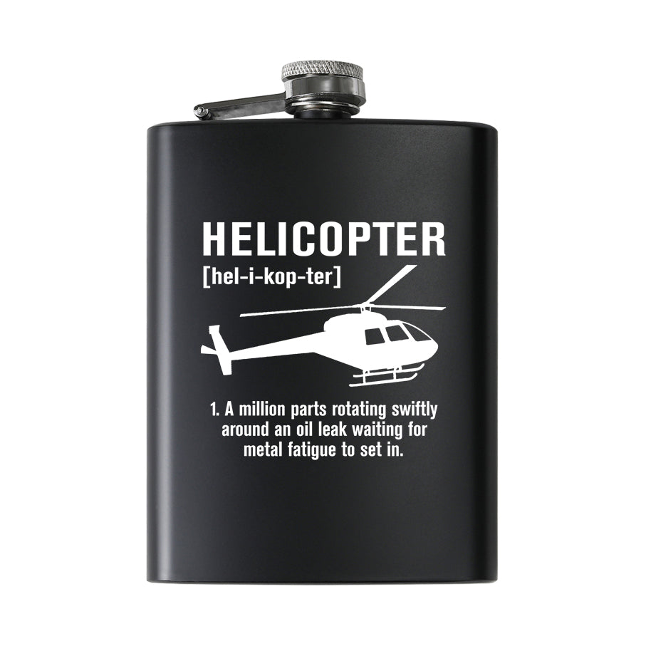 Helicopter [Noun] Designed Stainless Steel Hip Flasks