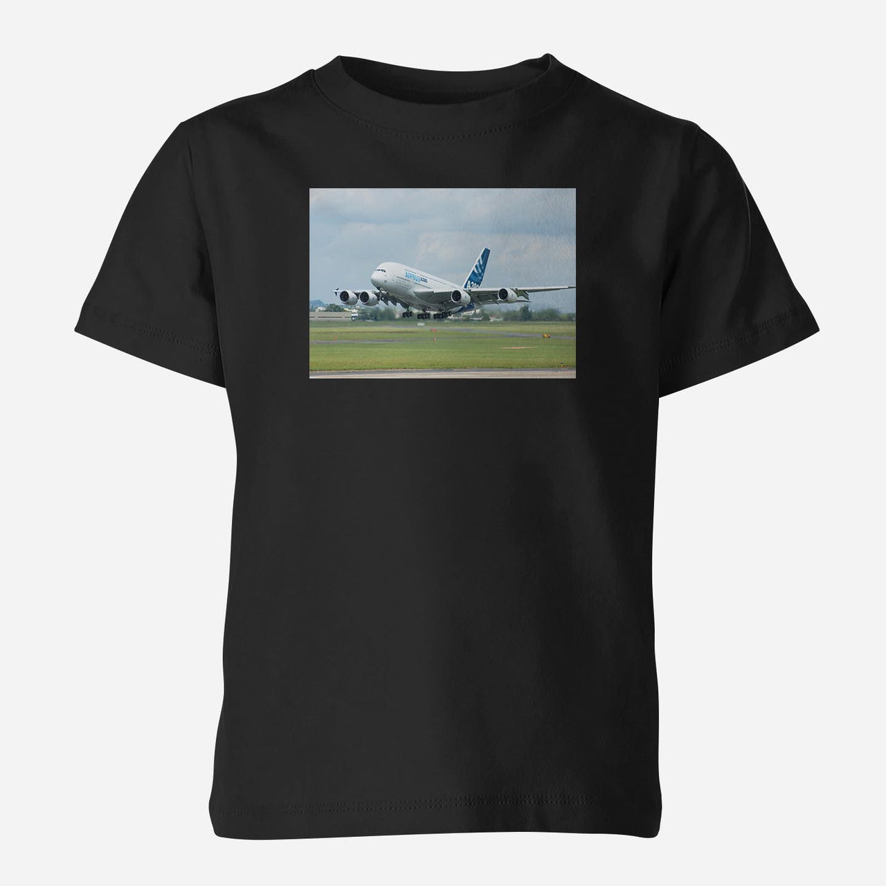 Departing Airbus A380 with Original Livery Designed Children T-Shirts