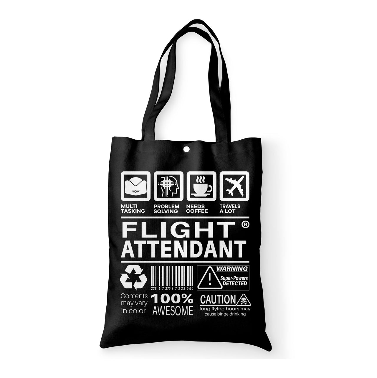 Flight Attendant Label Designed Tote Bags