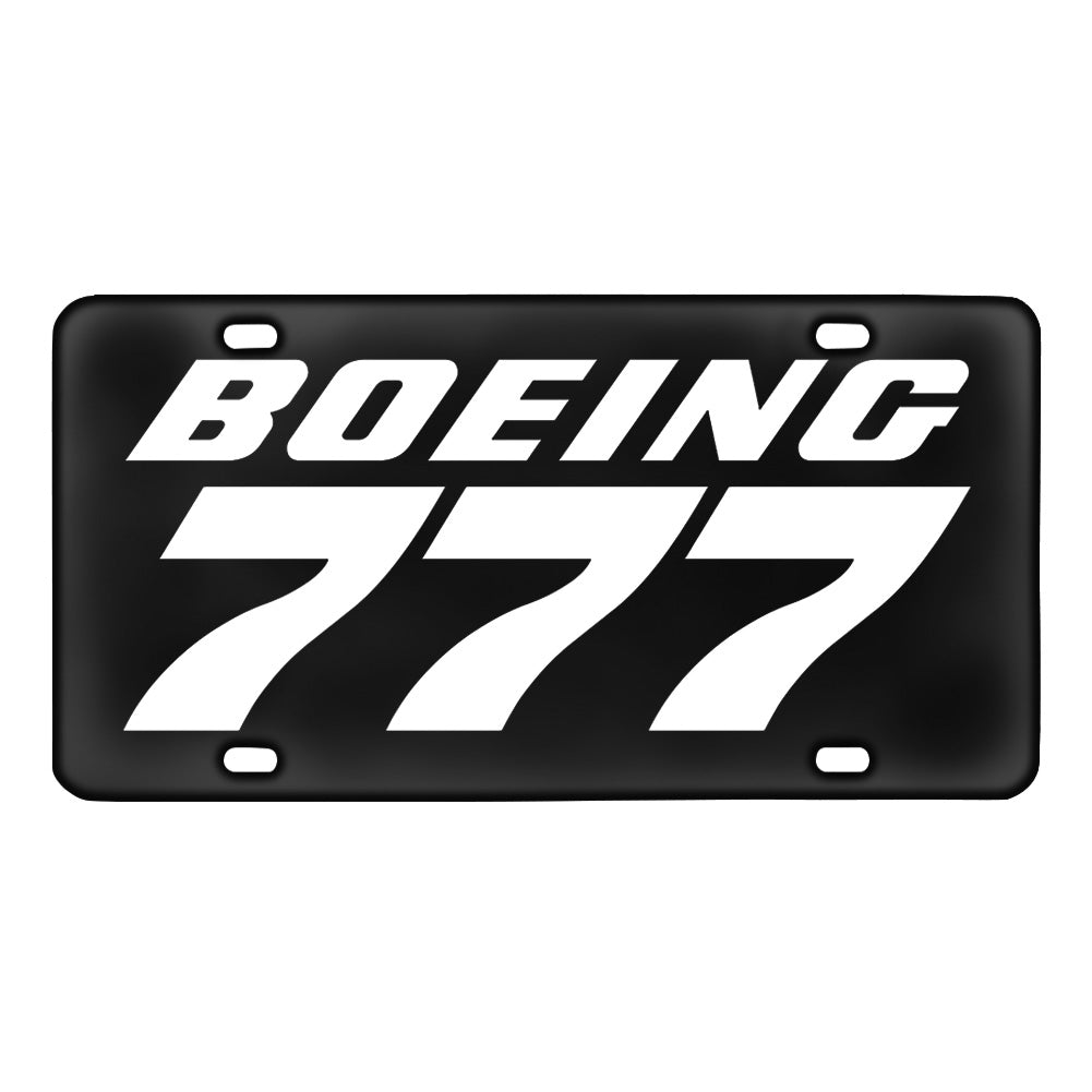 Boeing 777 & Text Designed Metal (License) Plates