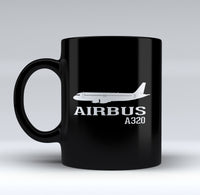 Thumbnail for Airbus A320 Printed Designed Black Mugs