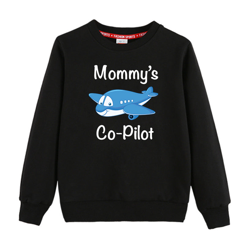 Mommy's Co-Pilot (Jet Airplane) Designed "CHILDREN" Sweatshirts