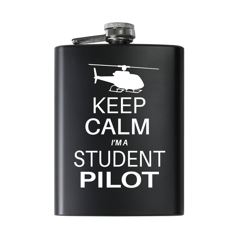 Student Pilot (Helicopter) Designed Stainless Steel Hip Flasks