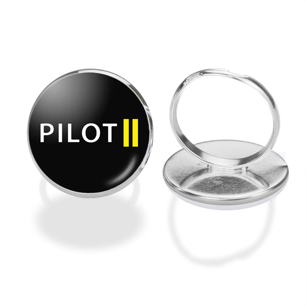 Pilot & Stripes (2 Lines) Designed Rings