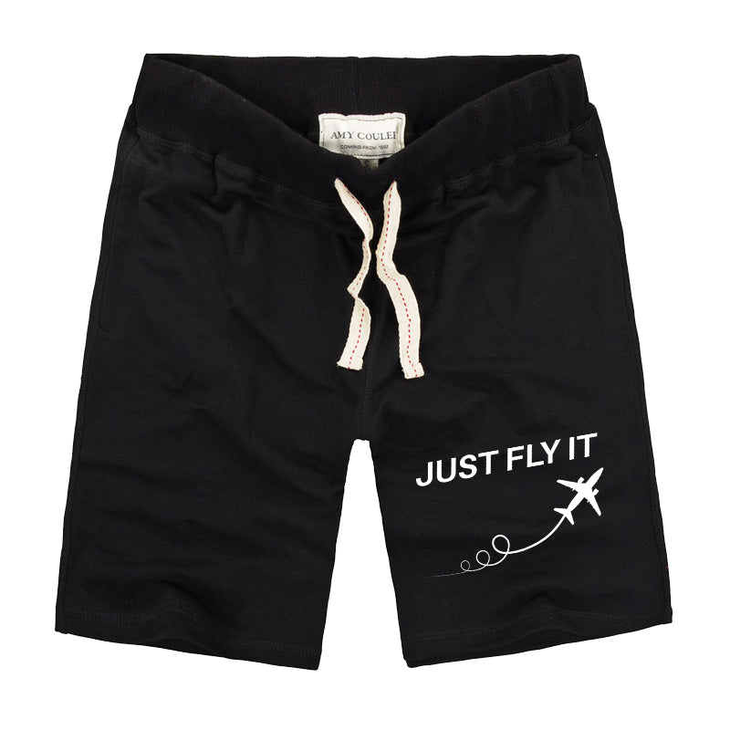 Just Fly It Designed Cotton Shorts