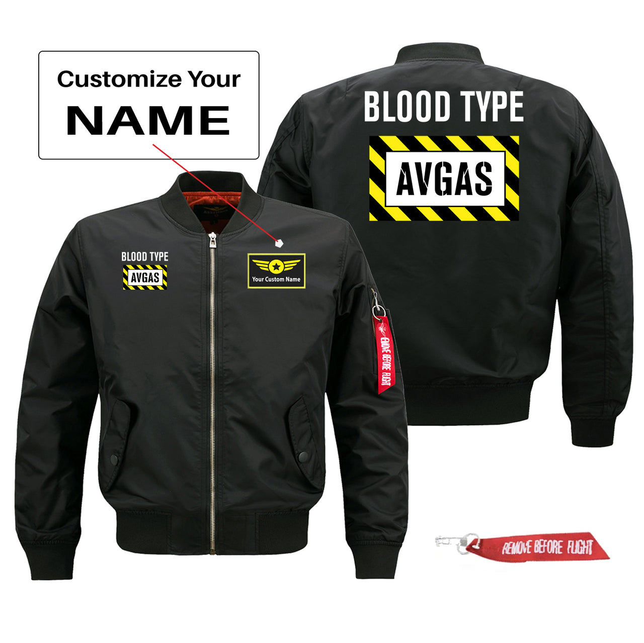 Blood Type AVGAS Designed Pilot Jackets (Customizable)