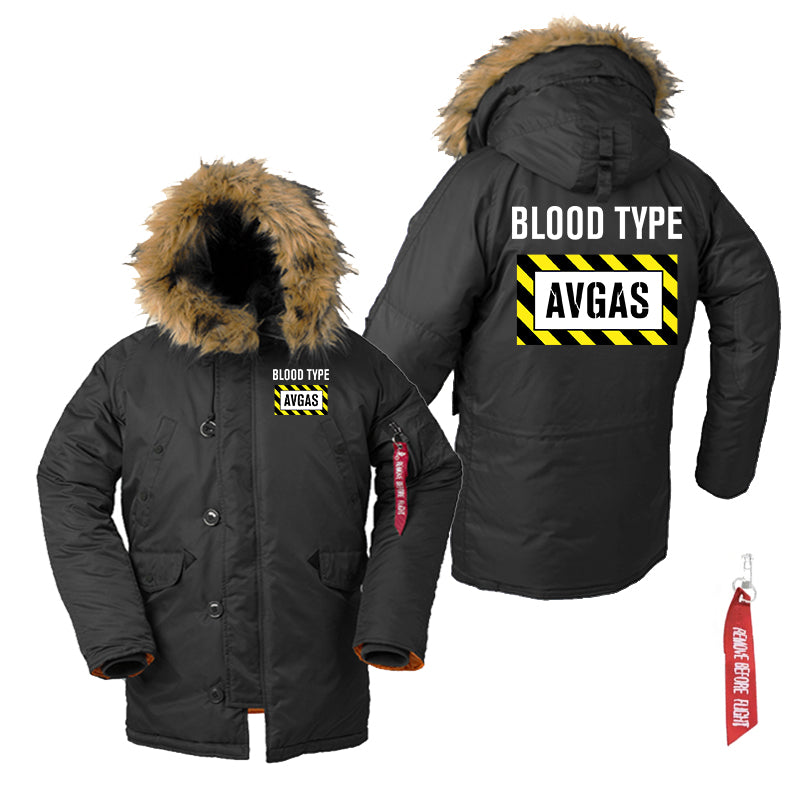 Blood Type AVGAS Designed Parka Bomber Jackets