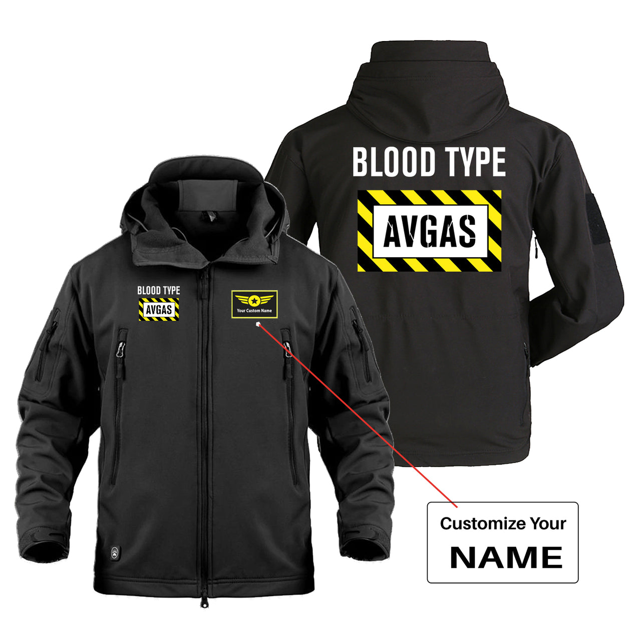 Blood Type AVGAS Designed Military Jackets (Customizable)
