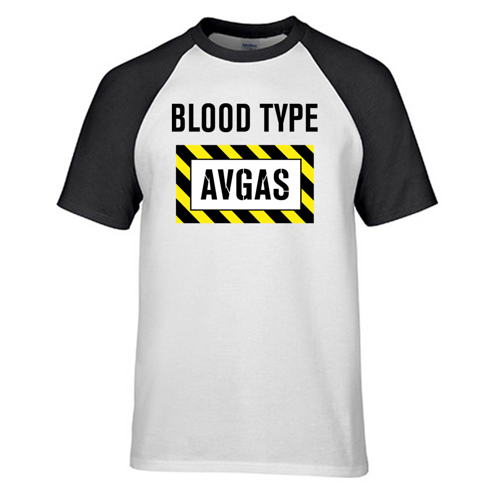 Blood Type AVGAS Designed Raglan T-Shirts