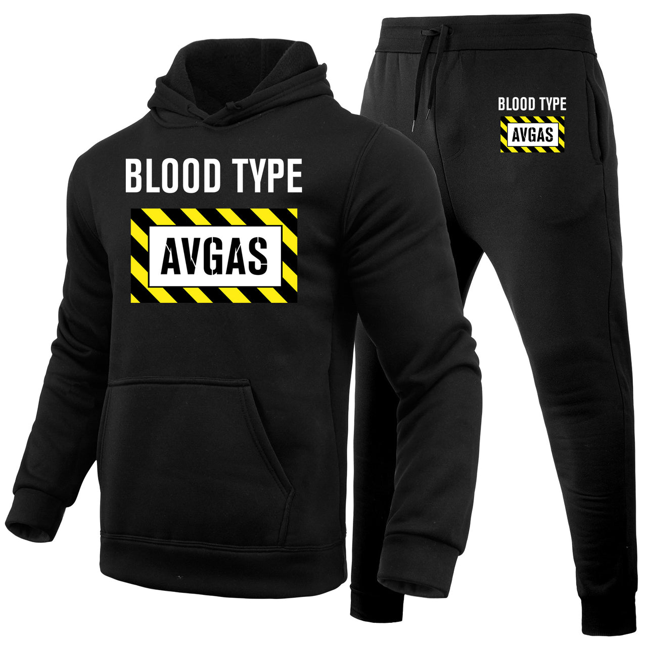 Blood Type AVGAS Designed Hoodies & Sweatpants Set