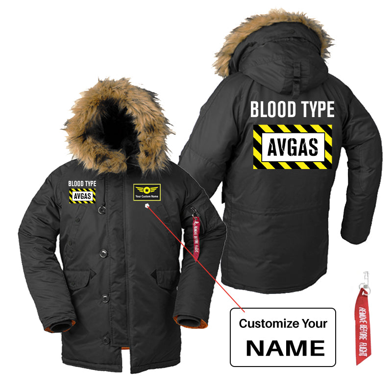 Blood Type AVGAS Designed Parka Bomber Jackets