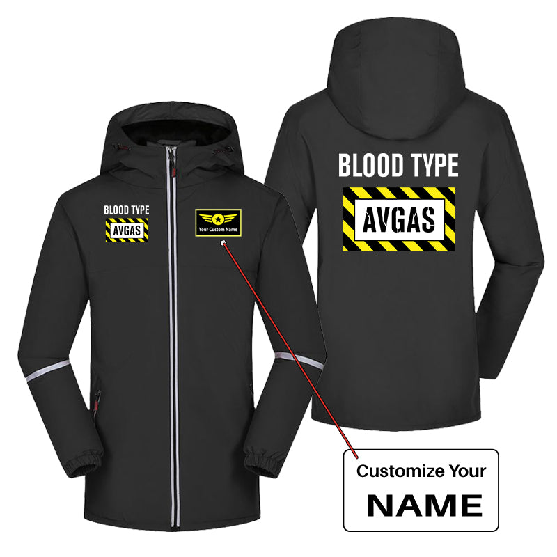 Blood Type AVGAS Designed Rain Coats & Jackets