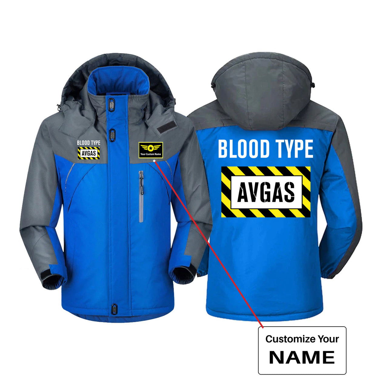 Blood Type AVGAS Designed Thick Winter Jackets