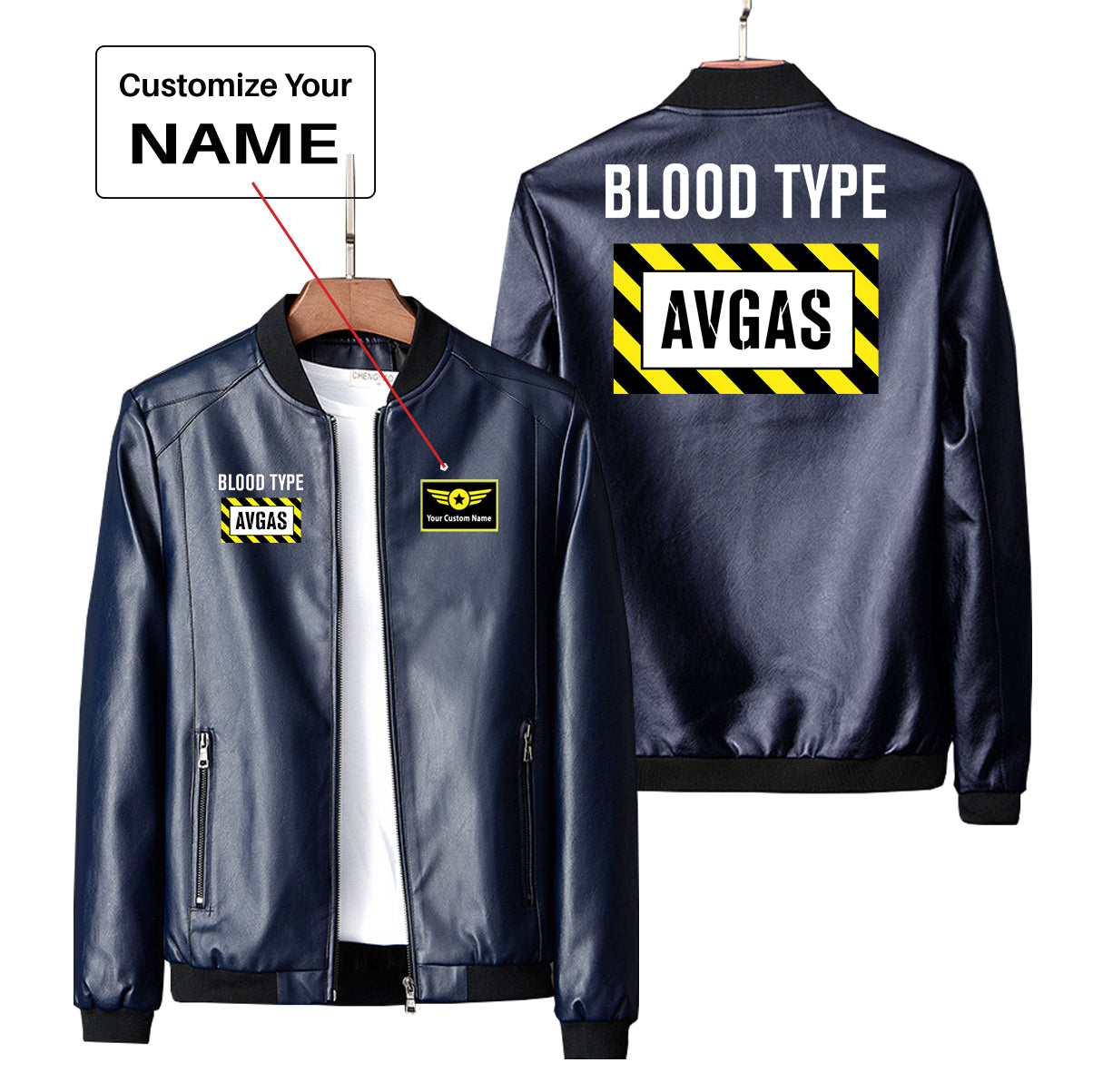 Blood Type AVGAS Designed PU Leather Jackets