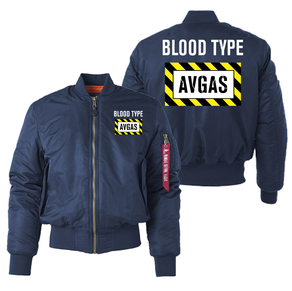Blood Type AVGAS Designed "Women" Bomber Jackets