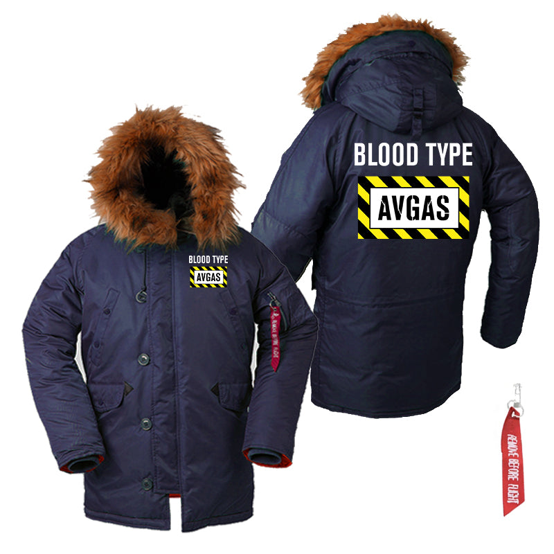 Blood Type AVGAS Designed Parka Bomber Jackets