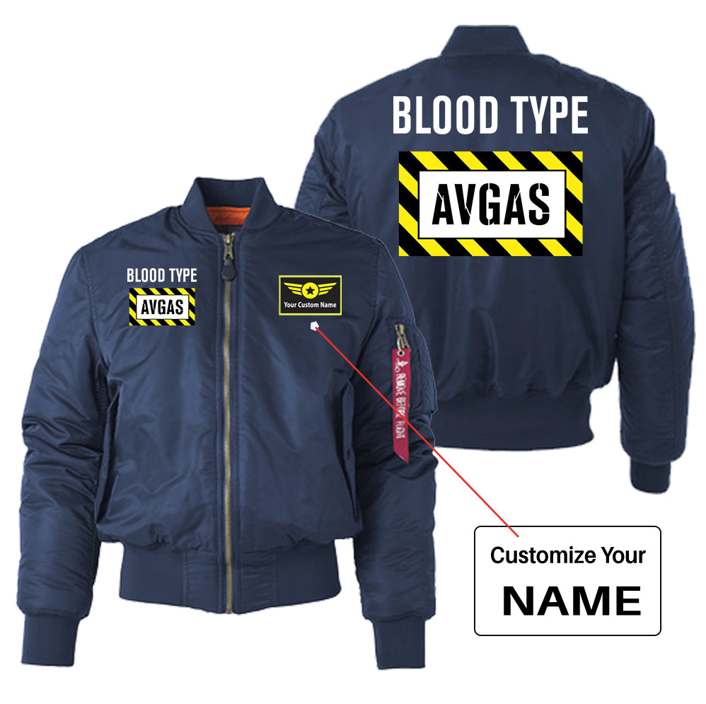 Blood Type AVGAS Designed "Women" Bomber Jackets